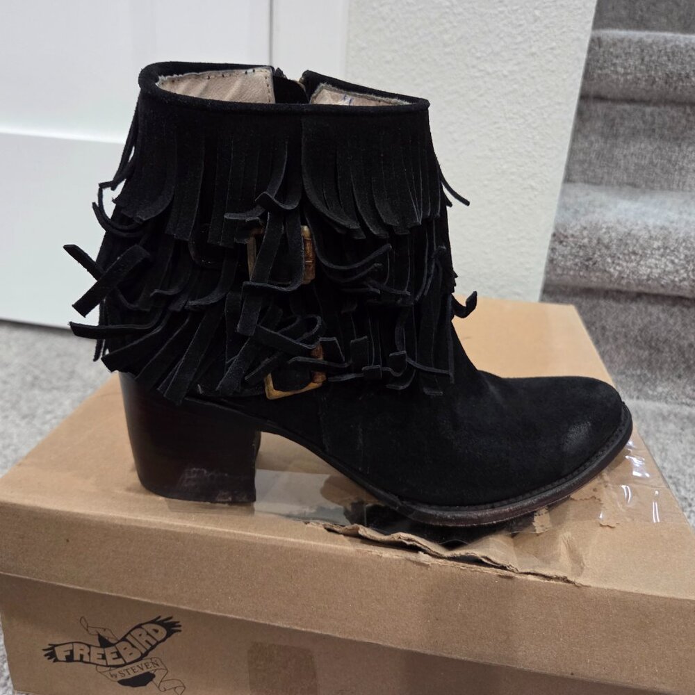 Freebird by Steven OG Black Suede Belle Bootie, Size 10